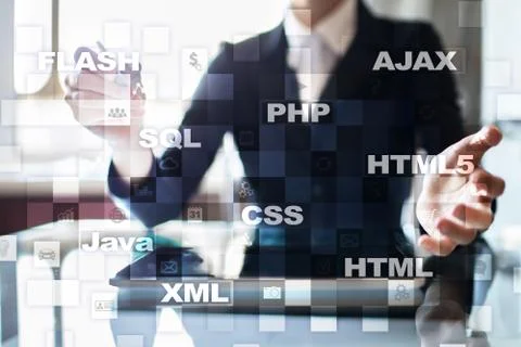Web development. Programming. Internet and technology concept. Foto stock
