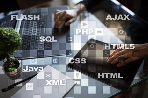 Web development. Programming. Internet and technology concept. Foto stock