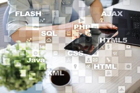 Web development. Programming. Internet and technology concept. Foto stock