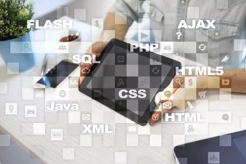 Web development. Programming. Internet and technology concept. Foto stock