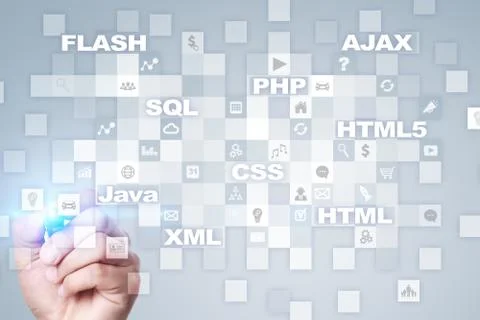 Web development. Programming. Internet and technology concept. Stock Photos