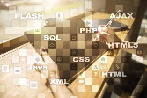 Web development. Programming. Internet and technology concept. Foto stock