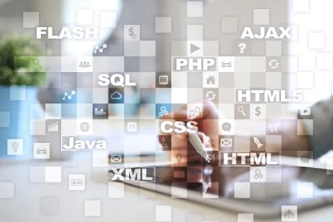 Web development. Programming. Internet and technology concept. Stockfoto's