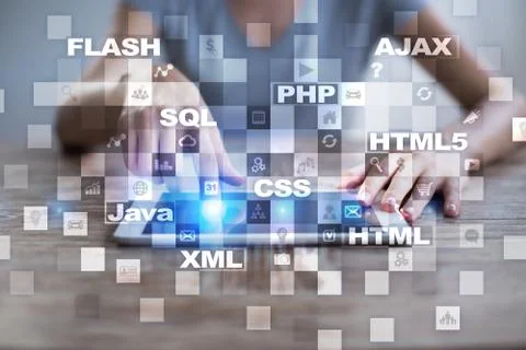 Web development. Programming. Internet and technology concept. Stock Photos