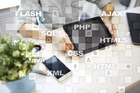 Web development. Programming. Internet and technology concept. Foto stock