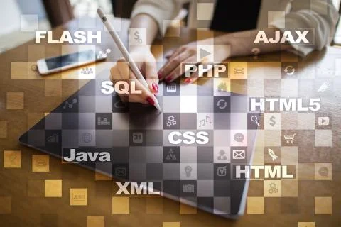 Web development. Programming. Internet and technology concept. Foto stock