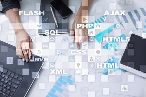 Web development. Programming. Internet and technology concept. 写真素材