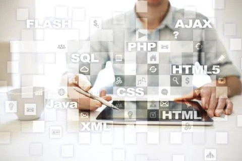 Web development. Programming. Internet and technology concept. Foto stock