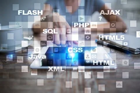 Web development. Programming. Internet and technology concept. Foto stock