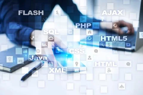Web development. Programming. Internet and technology concept. Foto stock