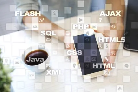 Web development. Programming. Internet and technology concept. Foto stock