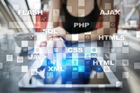 Web development. Programming. Internet and technology concept. Stock Photos