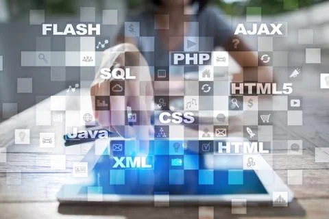 Web development. Programming. Internet and technology concept. Stock Photos