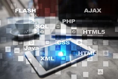 Web development. Programming. Internet and technology concept. Foto stock