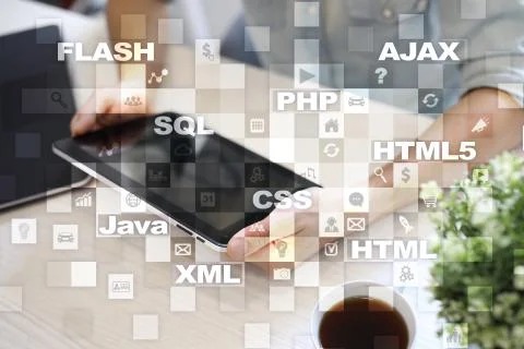 Web development. Programming. Internet and technology concept. Foto stock