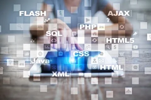 Web development. Programming. Internet and technology concept. Foto stock