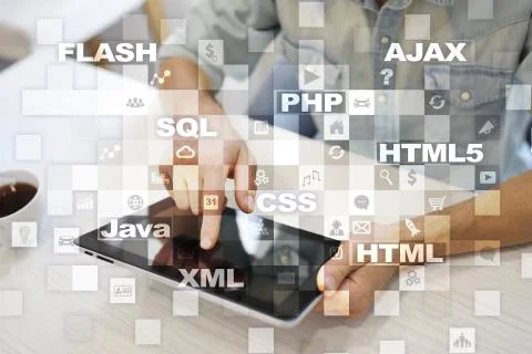 Web development. Programming. Internet and technology concept. Foto stock