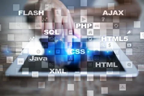 Web development. Programming. Internet and technology concept. 스톡 사진