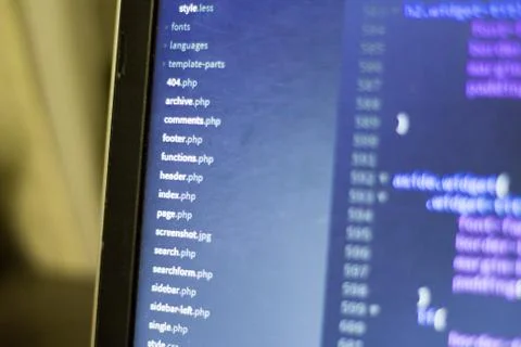 Web development project file system Foto stock