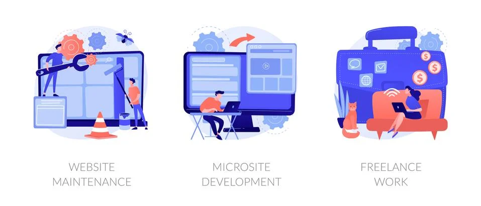 Web development services vector concept metaphors 스톡 일러스트