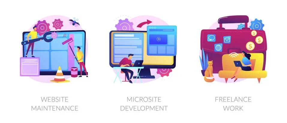Web development services vector concept metaphors イラスト素材
