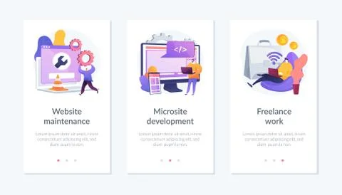 Web development services webpage template. Stock Illustration