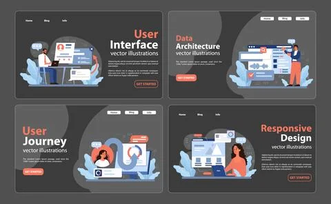 Web Development set. Flat vector illustration Stock Illustration