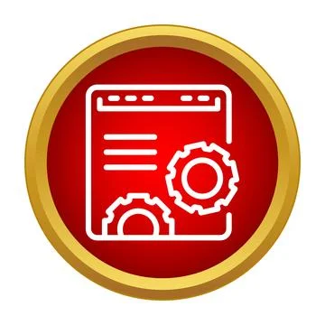 Web development settings and configuration on red icon Stockillustratie
