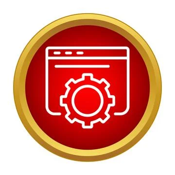 Web development settings and optimization gear icon Illustrazione stock