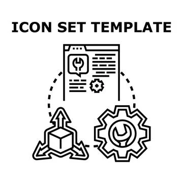 Web development settings configuring software template Stock Illustration
