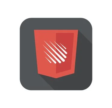 Web development shield sign isolated meteor rain icon on grey badge with long 스톡 일러스트