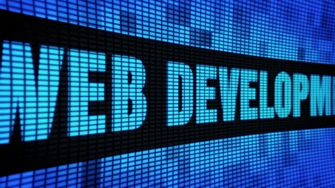 Web Development Side Text Scrolling LED Wall Pannel Display Sign Board Stockbeeldmateriaal 106851577