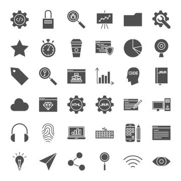 Web Development Solid Icons イラスト素材