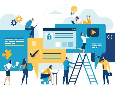 Web development team vector illustration. 스톡 일러스트