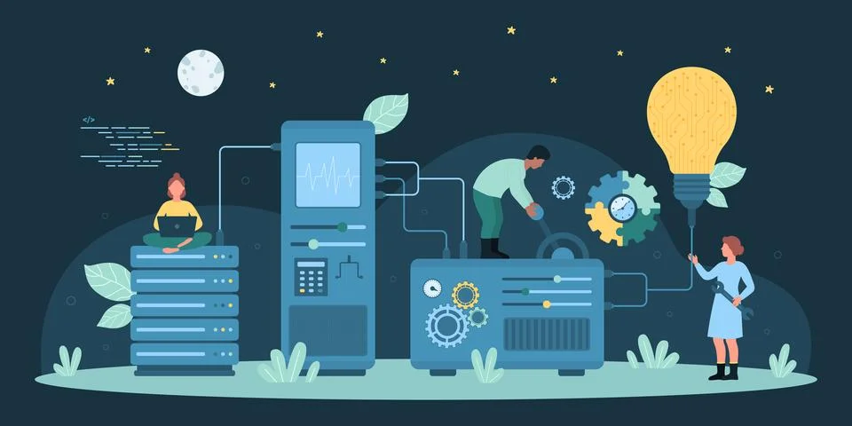 Web development technology dark concept Illustrazione stock