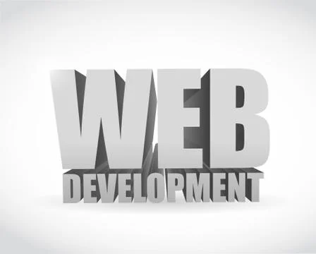 Web development text sign illustration design 스톡 일러스트