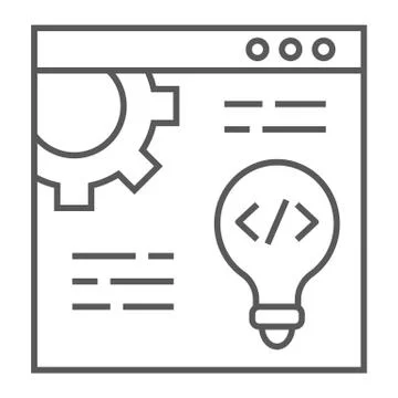 Web development thin line icon, website Illustrazione stock
