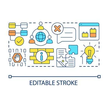 Web development trends concept icon Stock Illustration