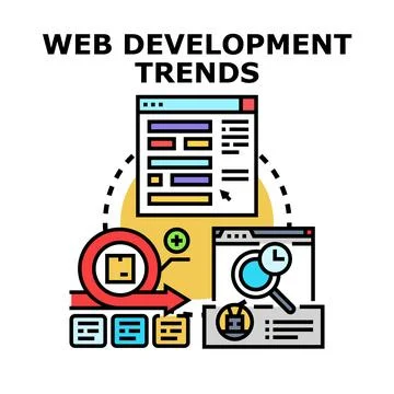 Web development trends implementing agile methodology Illustrazione stock