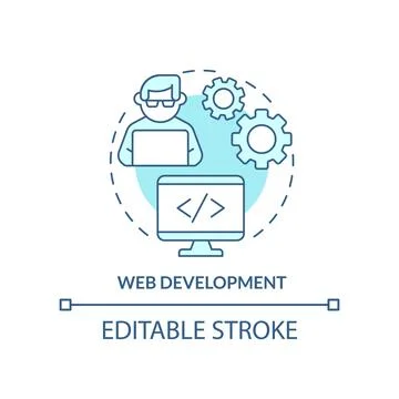 Web development turquoise concept icon イラスト素材