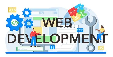 Web development typographic header. Website optimization and web page Stock-Illustration
