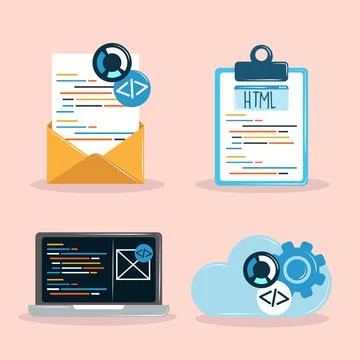 Web development vector icons 스톡 일러스트