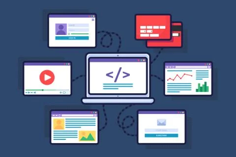 Web development vector illustration. Coding vector concept Stock-Illustration