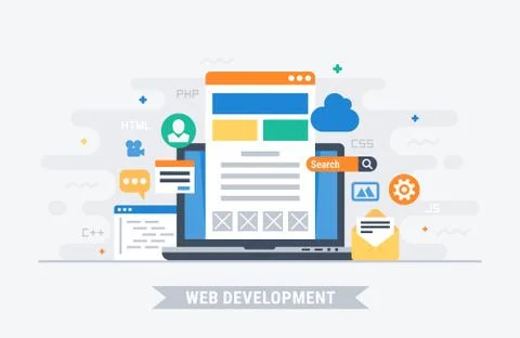 Web development vector illustration Stock Illustration