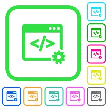 Web development vivid colored flat icons icons Stock Illustration