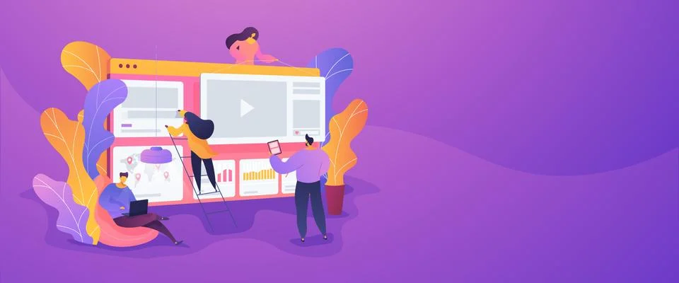 WEB development web banner concept. Stock Illustration