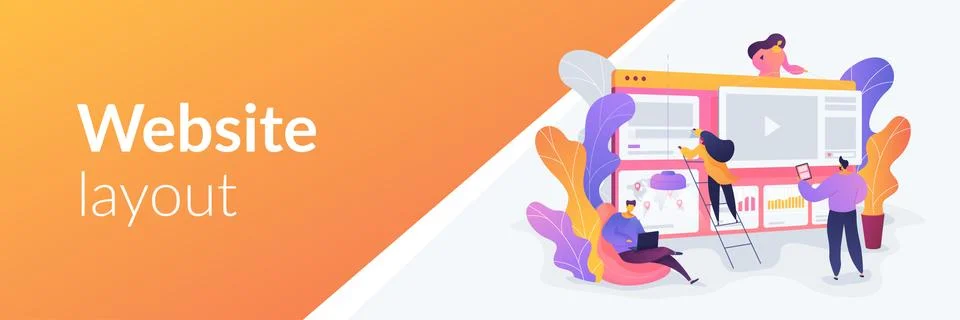 WEB development web banner concept. Stock Illustration