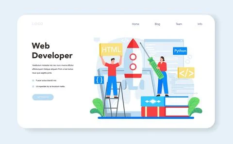 Web development web banner or landing page. Website optimization イラスト素材