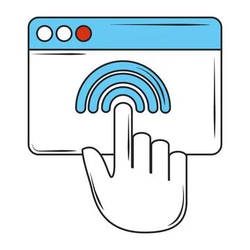 Web development wifi click creation digital software Stock Illustration