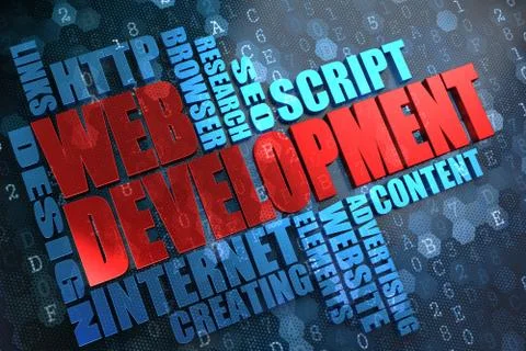 Web Development. Wordcloud Concept. 库存插图